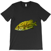 Smalmouth Bass Fish Illustrations T-shirt | Artistshot