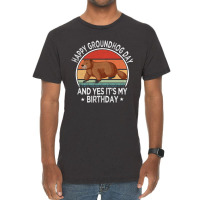 Happy Groundhog Day 2023 Birthday Funny Groundhog Vintage T-shirt | Artistshot