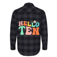 Hello Ten 10 Year Old 10th Birthday Girl Age 10 Bd Flannel Shirt | Artistshot