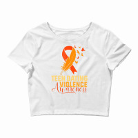 In February We Wear Orange Teen Dating Violence Aw Crop Top | Artistshot