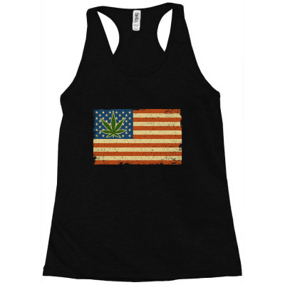 Marijuana Flag Hemp Chill Vibes Stoned High Weed T Racerback Tank By ...