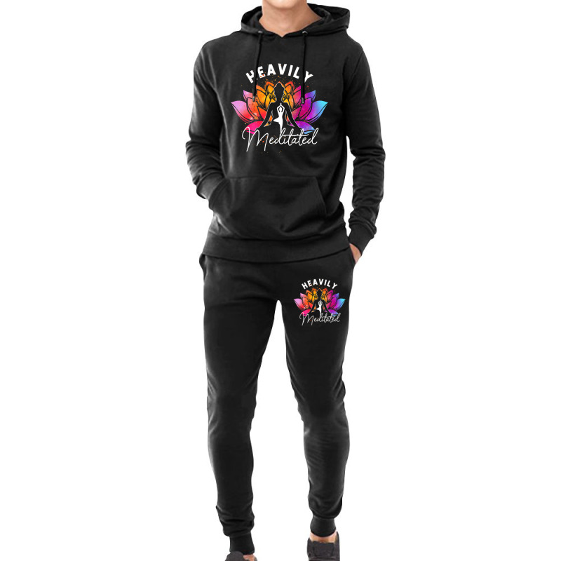 Heavily A Meditated Funny Meditation & Yoga Colorf Hoodie & Jogger Set | Artistshot