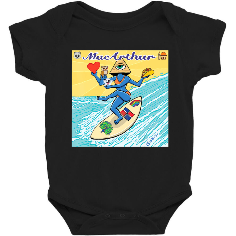 Macarthur   Surfing Pyramid Text Goddess T Shirt Baby Bodysuit | Artistshot