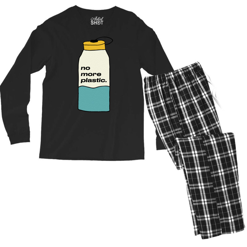 No More Plastic Green Men's Long Sleeve Pajama Set | Artistshot