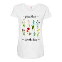 Plant These Save The Bees Watercolor Wildflowers C Maternity Scoop Neck T-shirt | Artistshot