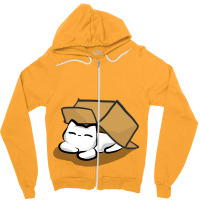 Cat And Cardboard Cool Zipper Hoodie | Artistshot