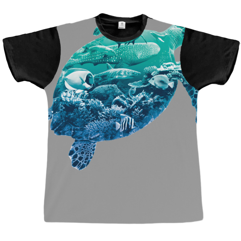 Ocean Life Turtle Earth Day Environmentalist Natur Graphic T-shirt | Artistshot