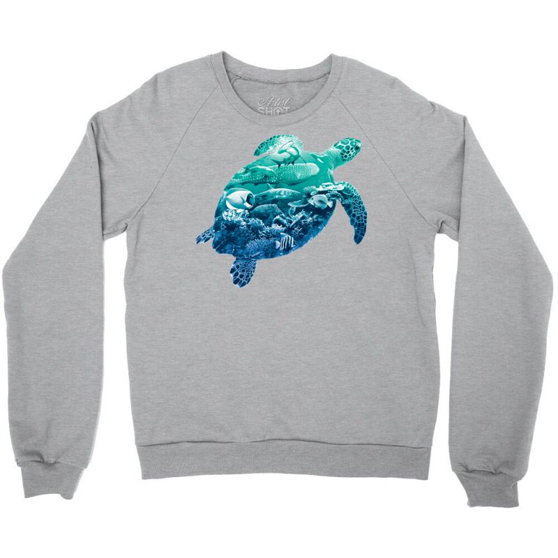 Ocean Life Turtle Earth Day Environmentalist Natur Crewneck Sweatshirt | Artistshot