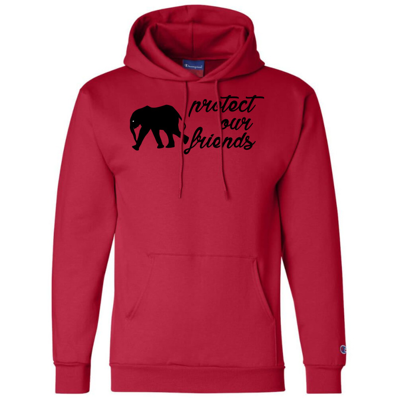 Protect Our Friends Elephant Funny Champion Hoodie | Artistshot