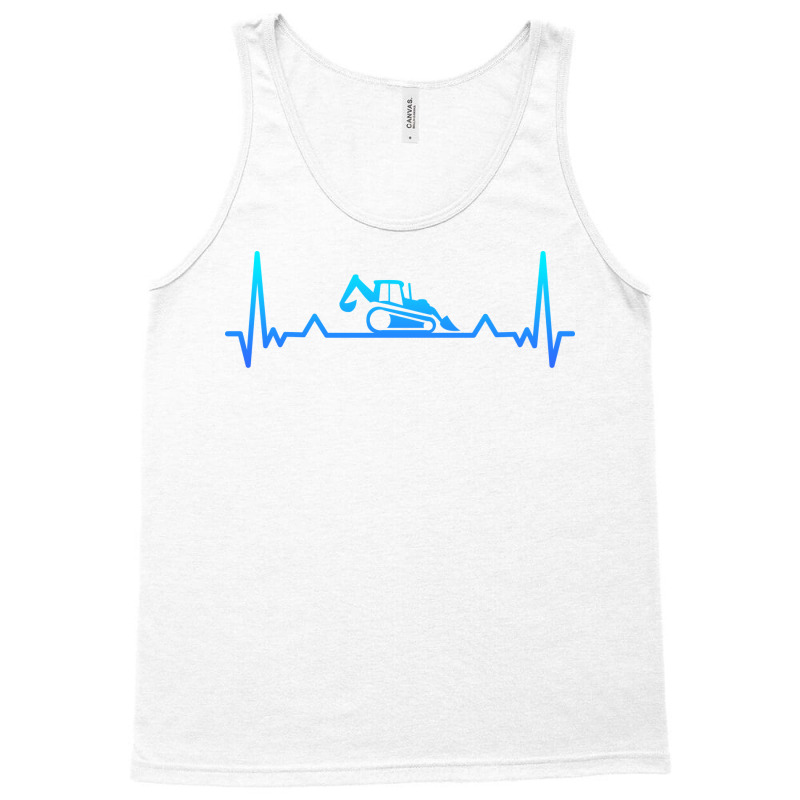 Backhoe Heartbeat Excavator And Digger Gift Dad 80 Tank Top | Artistshot