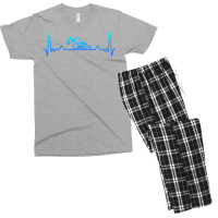 Backhoe Heartbeat Excavator And Digger Gift Dad 80 Men's T-shirt Pajama Set | Artistshot