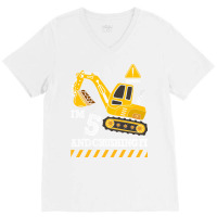 Im 5 And Crushing It Funny 5th Birthday Excavator V-neck Tee | Artistshot