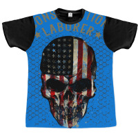 Construction Laborer Watercolor Skull In American Graphic T-shirt | Artistshot