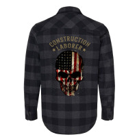 Construction Laborer Watercolor Skull In American Flannel Shirt | Artistshot