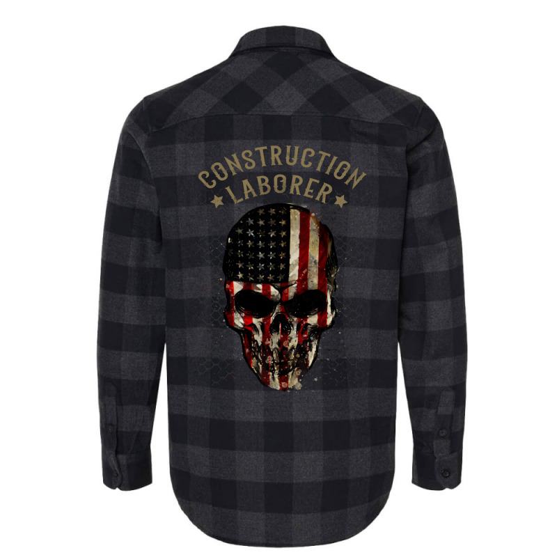 Construction Laborer Watercolor Skull In American Flannel Shirt by qiyamtorlesp | Artistshot