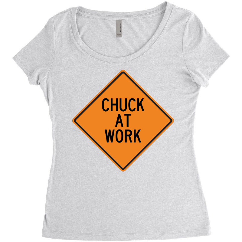 Chuck At Work Funny Warning Sign Girl Women's Triblend Scoop T-shirt by elfigomwenyez | Artistshot