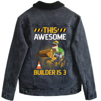 Construction Design For A 3 Year Old Birthday Boy Unisex Sherpa-lined Denim Jacket | Artistshot