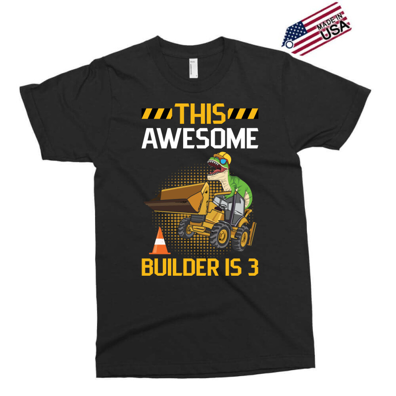 Construction Design For A 3 Year Old Birthday Boy Exclusive T-shirt | Artistshot