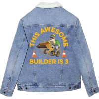 Construction Design For A 3 Year Old Construction Unisex Sherpa-lined Denim Jacket | Artistshot