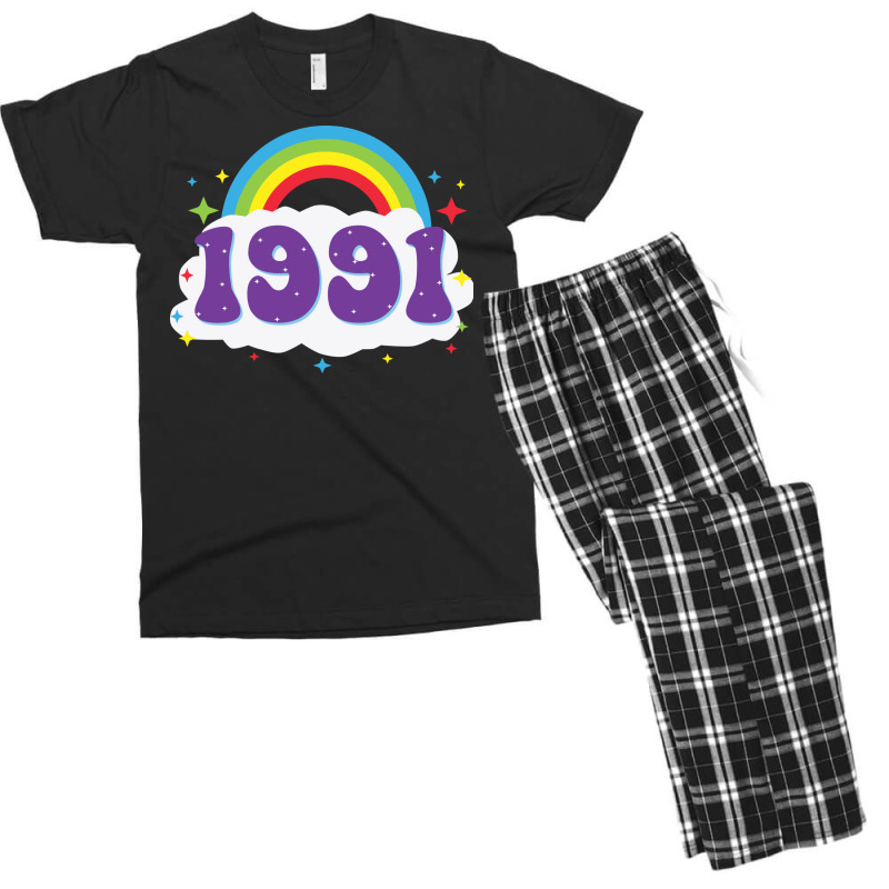 Rainbow 1991 Birthday  70s Men's T-shirt Pajama Set | Artistshot