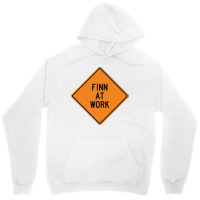 Finn At Work Funny Warning Sign 80s Unisex Hoodie | Artistshot