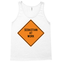 Sebastian At Work Funny Warning Sign Green Tank Top | Artistshot