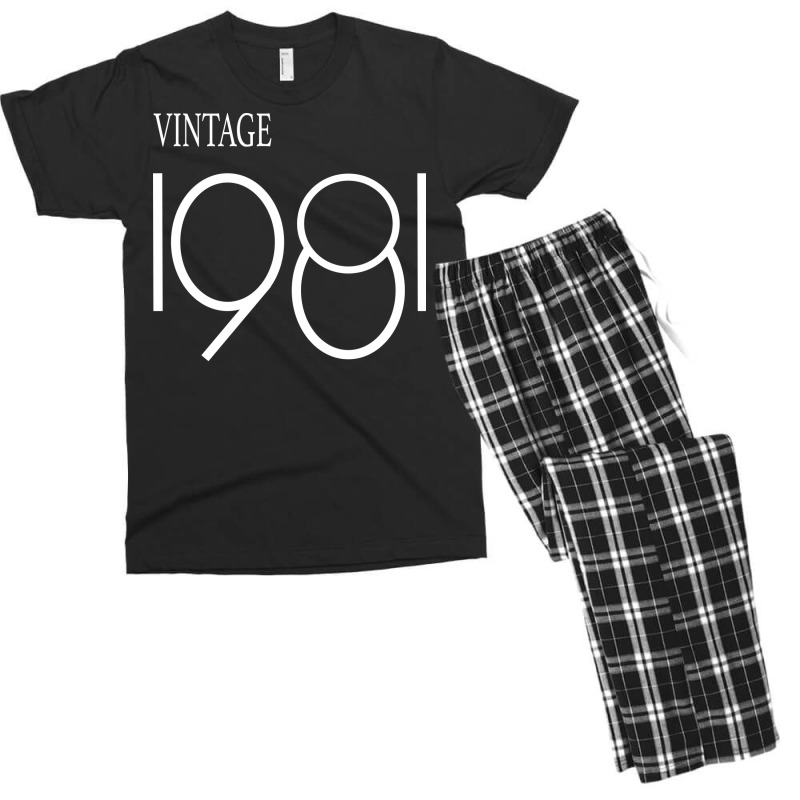 Vintage 1981 Birthday  Trending Men's T-shirt Pajama Set by azawadfedinx | Artistshot