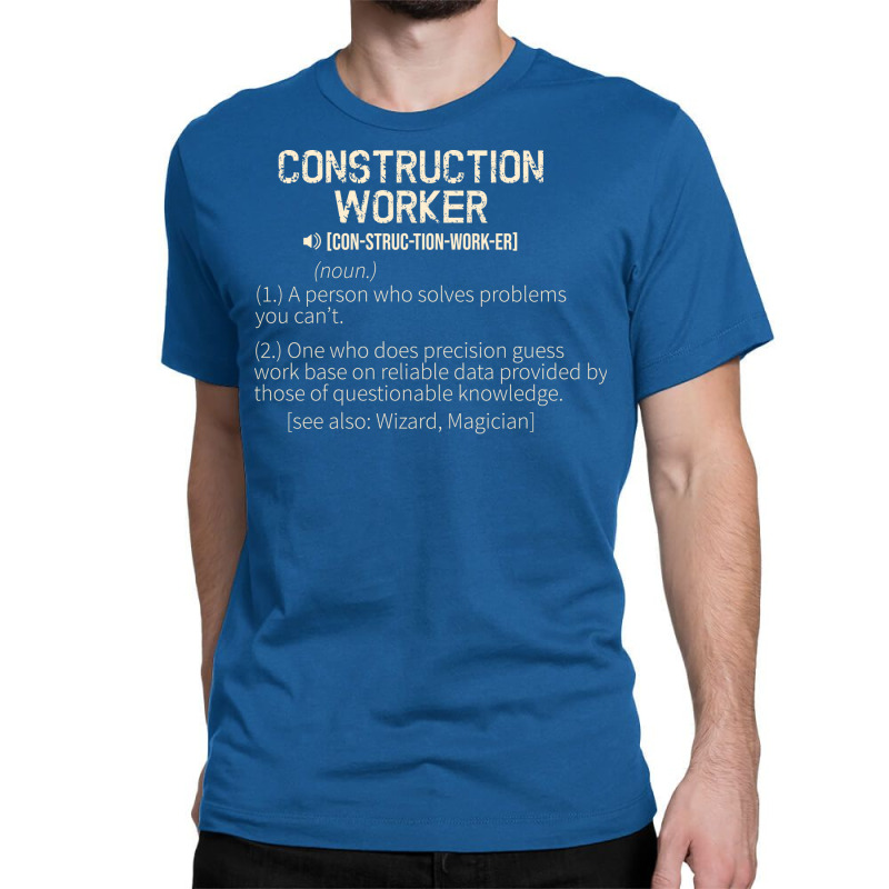 Construction Worker Funny Definition Green Stars Classic T-shirt | Artistshot