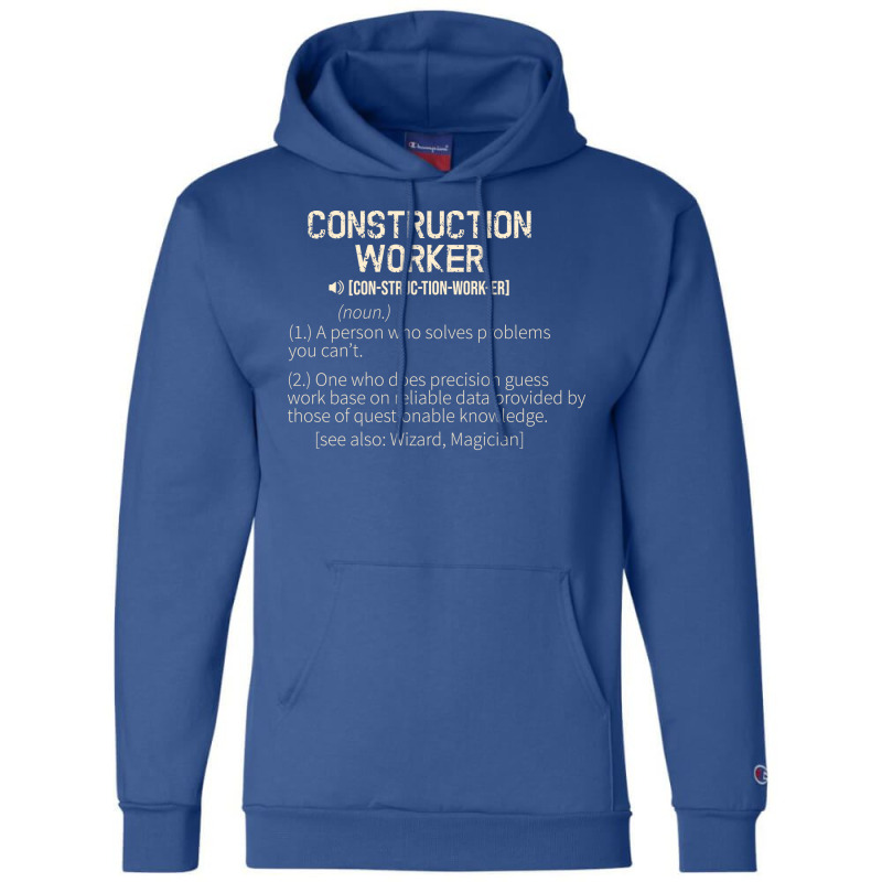 Construction Worker Funny Definition Green Stars Champion Hoodie | Artistshot