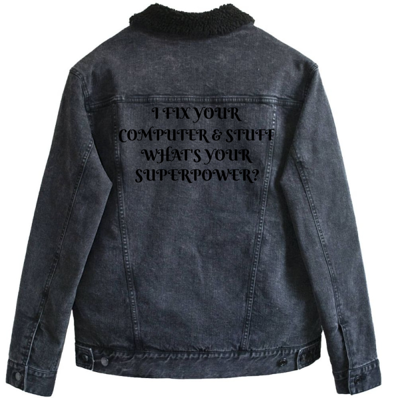 Computer Technician Vintage Unisex Sherpa-Lined Denim Jacket by noonxrsbj4 | Artistshot