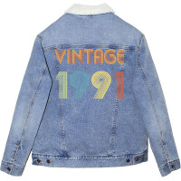 Vintage Modern 1991 Trending Unisex Sherpa-lined Denim Jacket | Artistshot