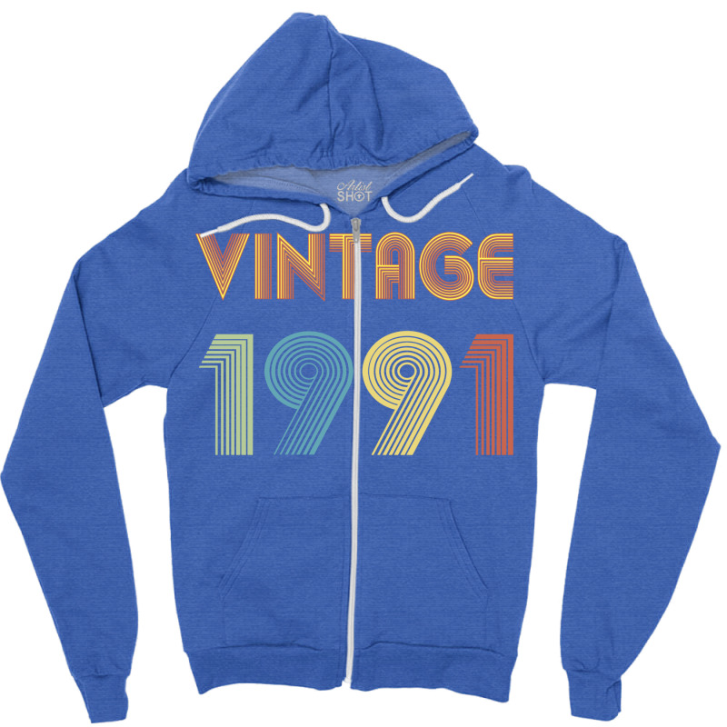 Vintage Modern 1991 Trending Zipper Hoodie by azawadfedinx | Artistshot