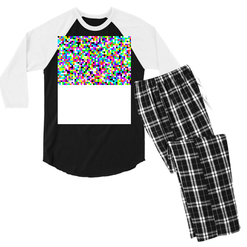 Png Noise Random Big Blocks Mess Nostalgia Men's 3/4 Sleeve Pajama Set by trmcichercotf | Artistshot