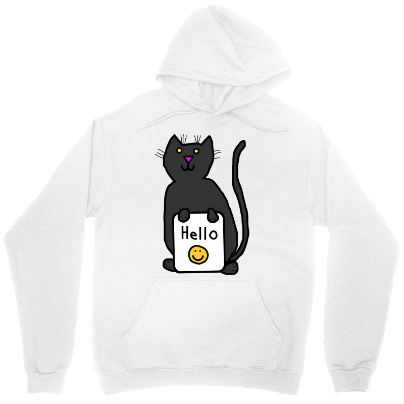 Cute Cat Says Hello Nature Unisex Hoodie by ushaanthihr | Artistshot