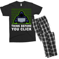 Think Before You Click Cybersecurity Awareness Coo Men's T-shirt Pajama Set | Artistshot