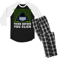 Think Before You Click Cybersecurity Awareness Coo Men's 3/4 Sleeve Pajama Set | Artistshot