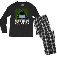 Think Before You Click Cybersecurity Awareness Coo Men's Long Sleeve Pajama Set | Artistshot