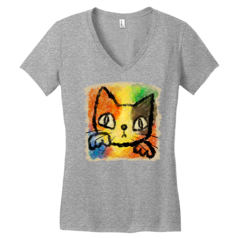 Tortoiseshell Cat Punch Aesthetic Women's V-Neck T-Shirt by turynobarfox | Artistshot