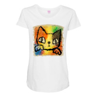 Tortoiseshell Cat Punch Aesthetic Maternity Scoop Neck T-shirt | Artistshot