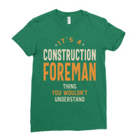 Construction Foreman Job Title Men Women Gift Aest Ladies Fitted T-shirt | Artistshot