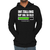 Installing Social Skills Please Wait Hipster Lightweight Hoodie | Artistshot