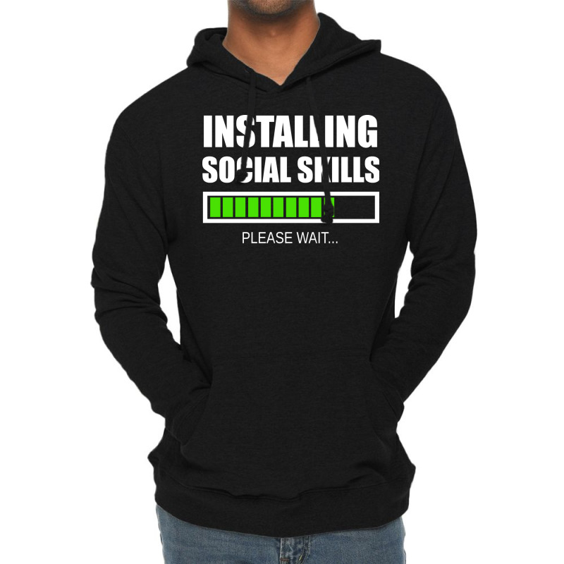 Installing Social Skills Please Wait Hipster Lightweight Hoodie by noonxrsbj4 | Artistshot