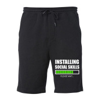 Installing Social Skills Please Wait Hipster Fleece Short | Artistshot