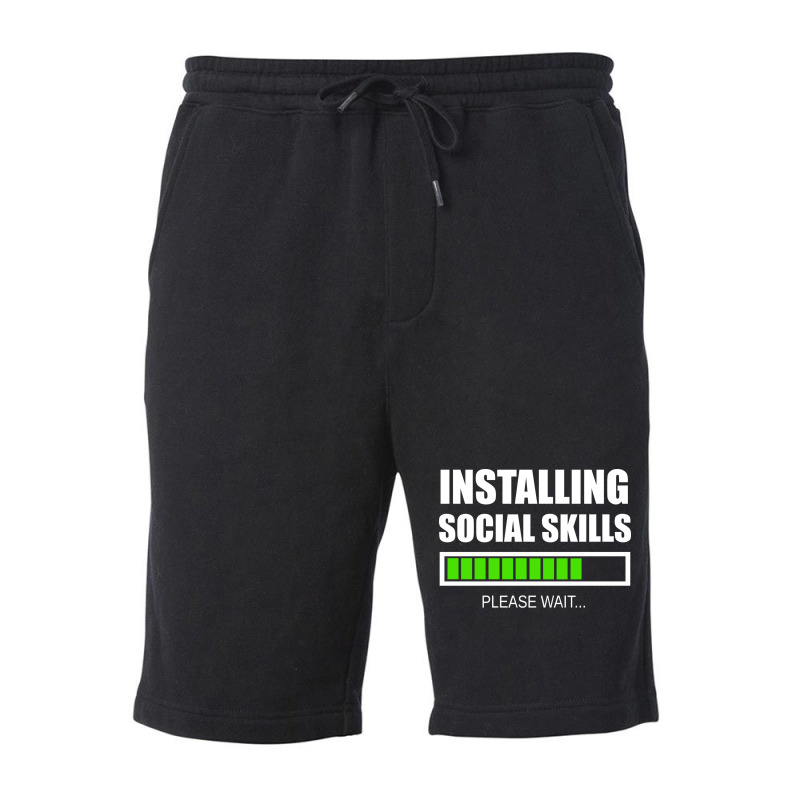 Installing Social Skills Please Wait Hipster Fleece Short by noonxrsbj4 | Artistshot