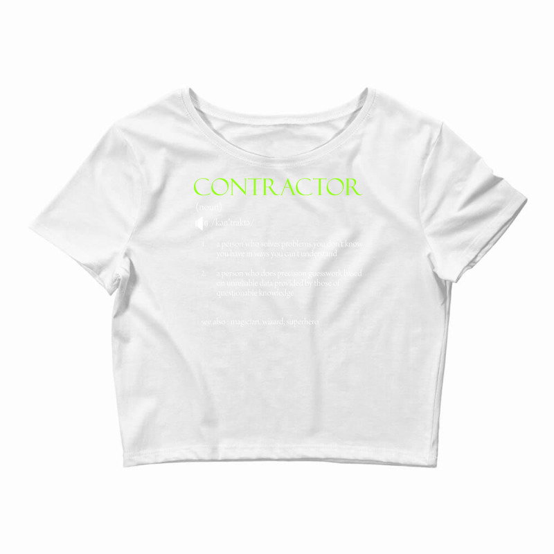 Contractor Definition Design Trending Crop Top by govinanagoor3 | Artistshot