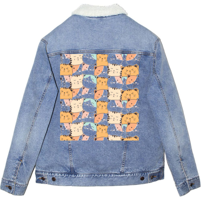 Life Is More Beautiful With The Cats Girl Unisex Sherpa-Lined Denim Jacket by noonxrsbj4 | Artistshot