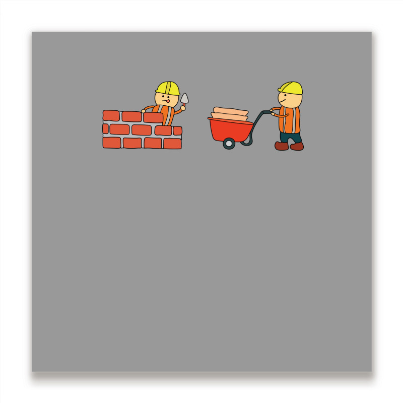 Kids Drawing Vector Illustration Of Construction W Metal Print Square | Artistshot