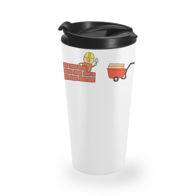 Kids Drawing Vector Illustration Of Construction W Travel Mug | Artistshot