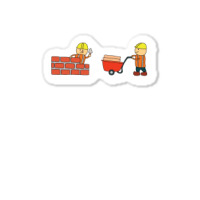 Kids Drawing Vector Illustration Of Construction W Sticker | Artistshot