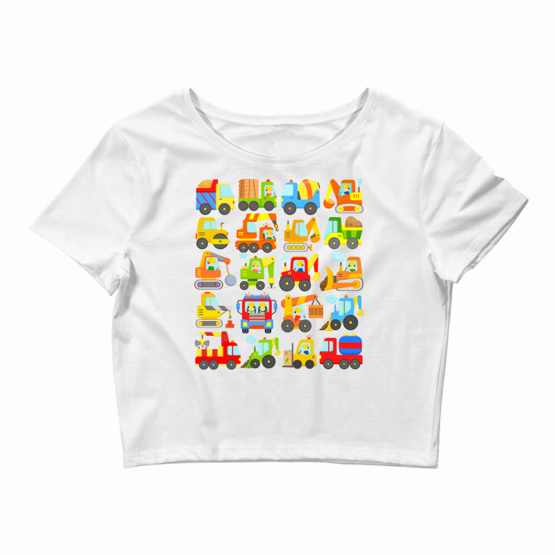 Cute Construction Vehicle Design For Toddlers And Crop Top by kammelbindoo | Artistshot